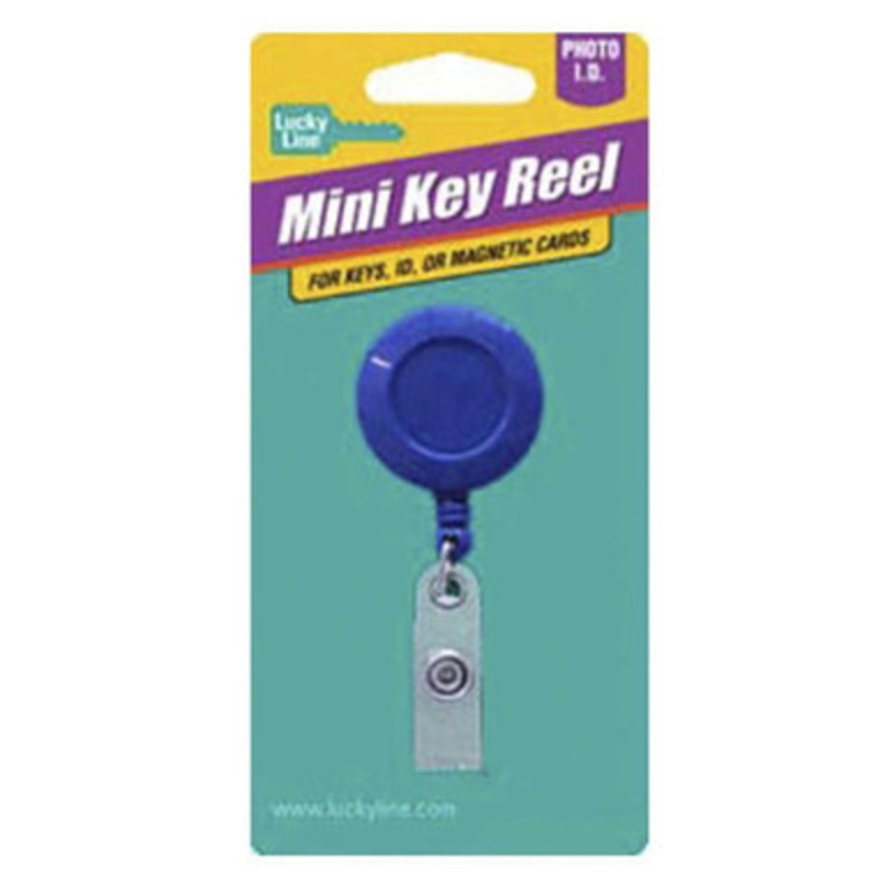 Lucky Line MINI KEY REEL  CLIP ON  BLUE – 1 Pcs – Carded