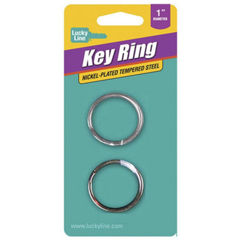 Lucky Line 1-Inch  Split Key Rings Nickel-Plated  – 2 Pcs – Carded