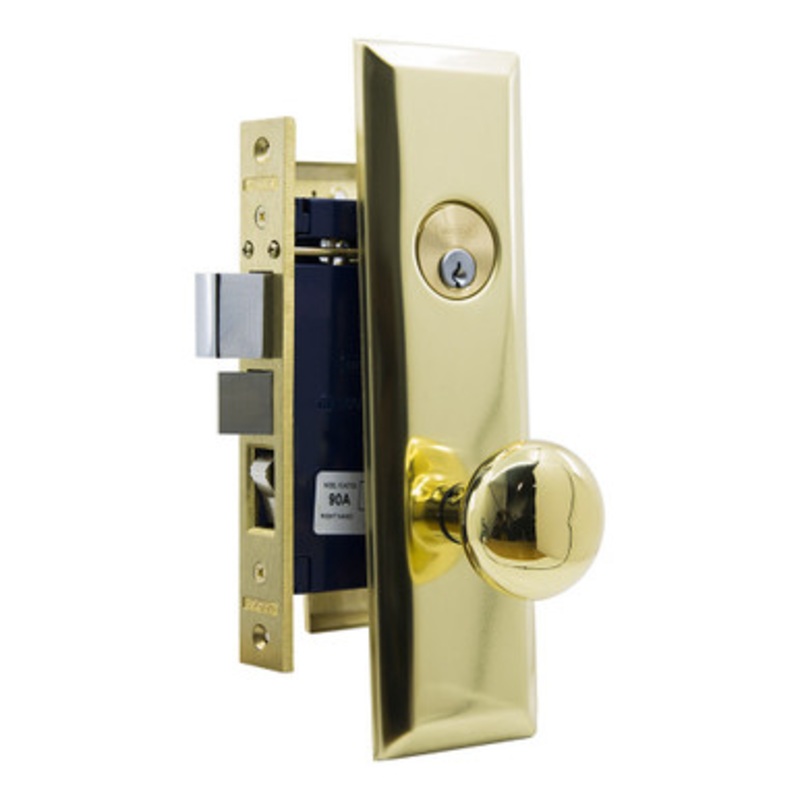 MARKS 114A Metro Mortise Apartment Knob Lockset HD – Entrance – 1-1/16 x 7-5/8 – Polished Brass – Right Hand