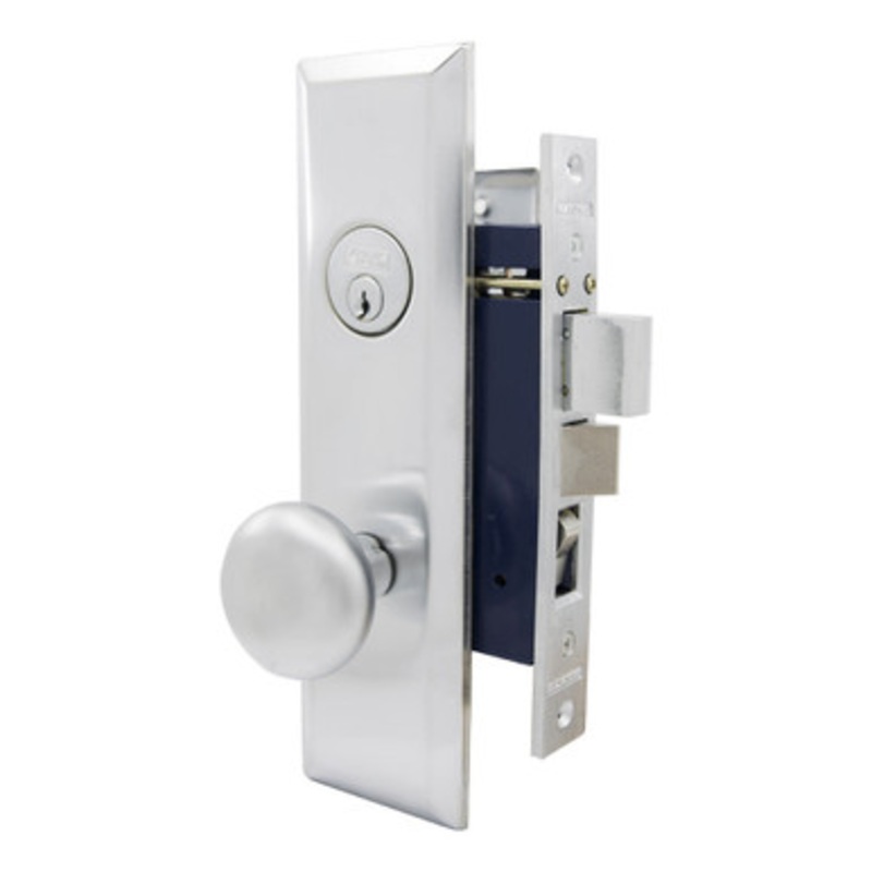 MARKS 114A Metro Series Mortise Apartment Knob Lockset HD – Entrance – 1-1/16 x 7-5/8 – Satin Chrome – Left Hand