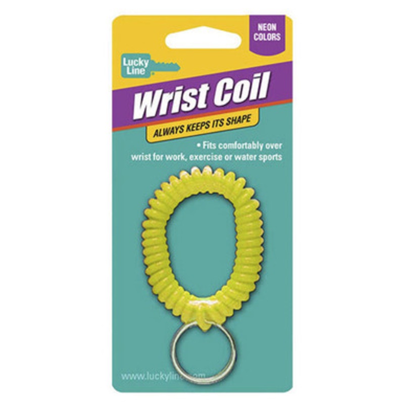 Lucky Line WRIST COIL With Ring Assorted NEON  – 1 Pcs – Carded