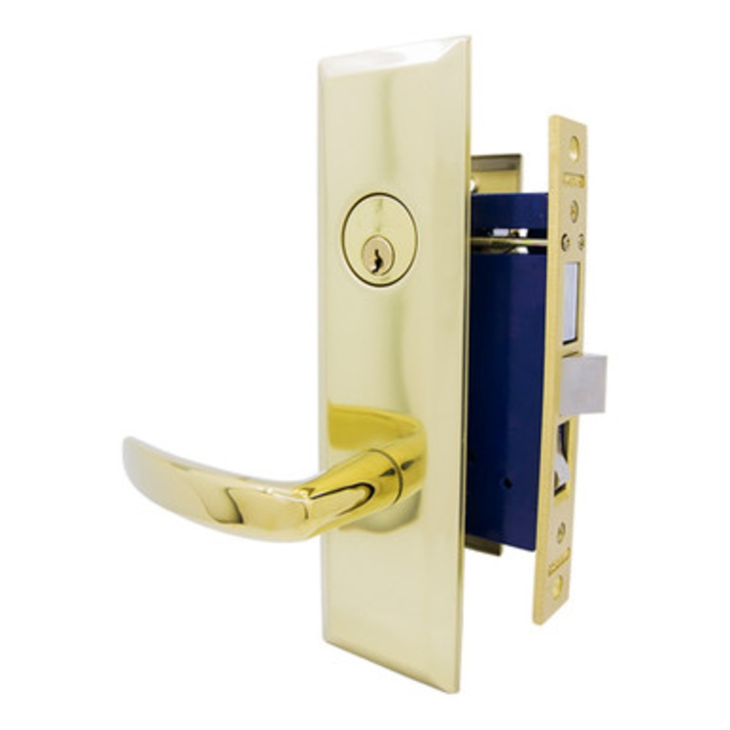 MARKS 9NY96A Mortise Lever Lockset New Yorker – Entrance – Polished Brass – Left Hand