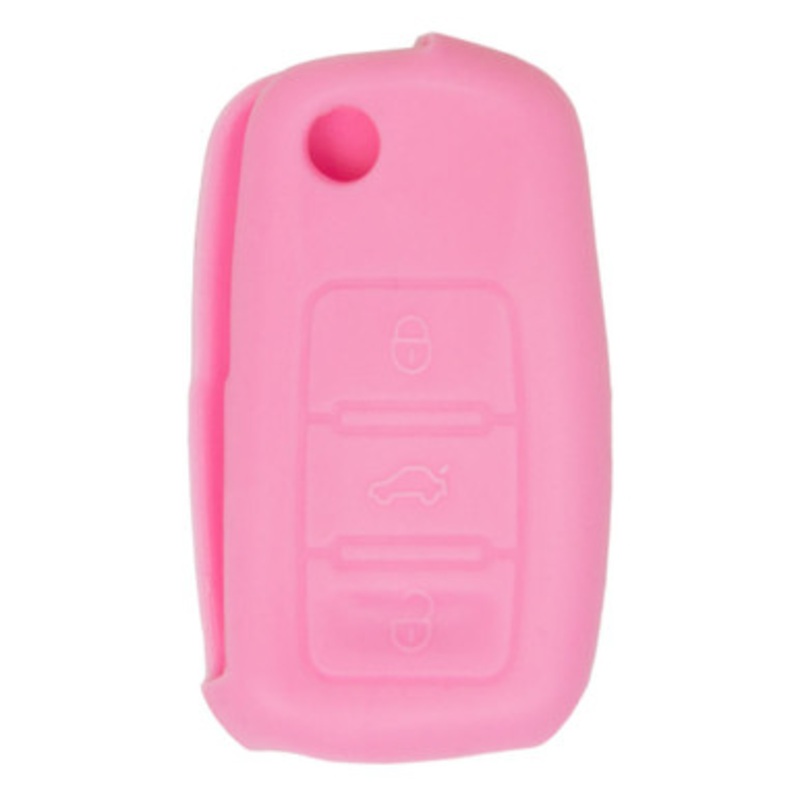 Replacement Silicone Jacket Keyless Remote Cover VWH14 for Volkswagen – Pink