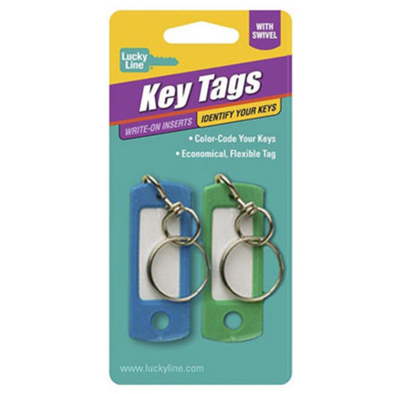 Lucky Line Key Tag with Swivel Ring ASSORTED – 2 Pcs – Carded