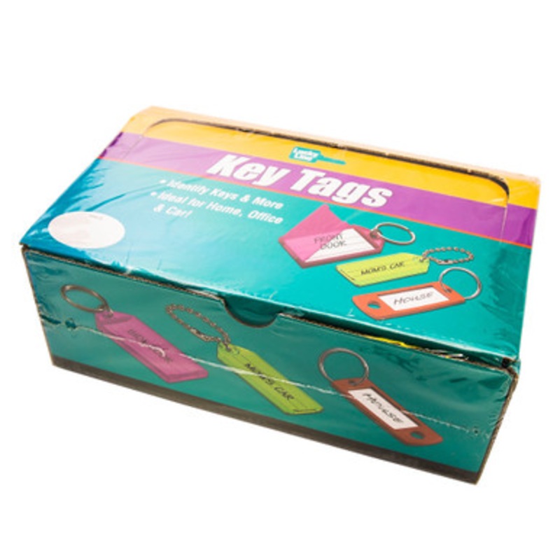 Lucky Line ID Key Tag with Tang Ring ASSORTED – 100 Pcs – Display Box