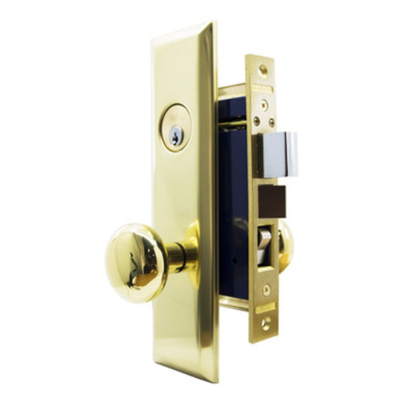 MARKS 114A Metro Mortise Apartment Knob Lockset HD – Entrance – 1-1/16 x 7-5/8 – Polished Brass – Left Hand