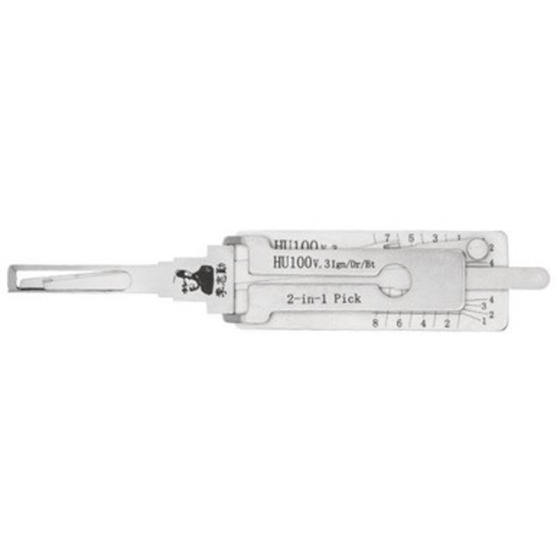 Original Lishi HU100 (8 Cuts) GM B116 2-in-1 Pick – Ignition / Door / Trunk – Anti Glare