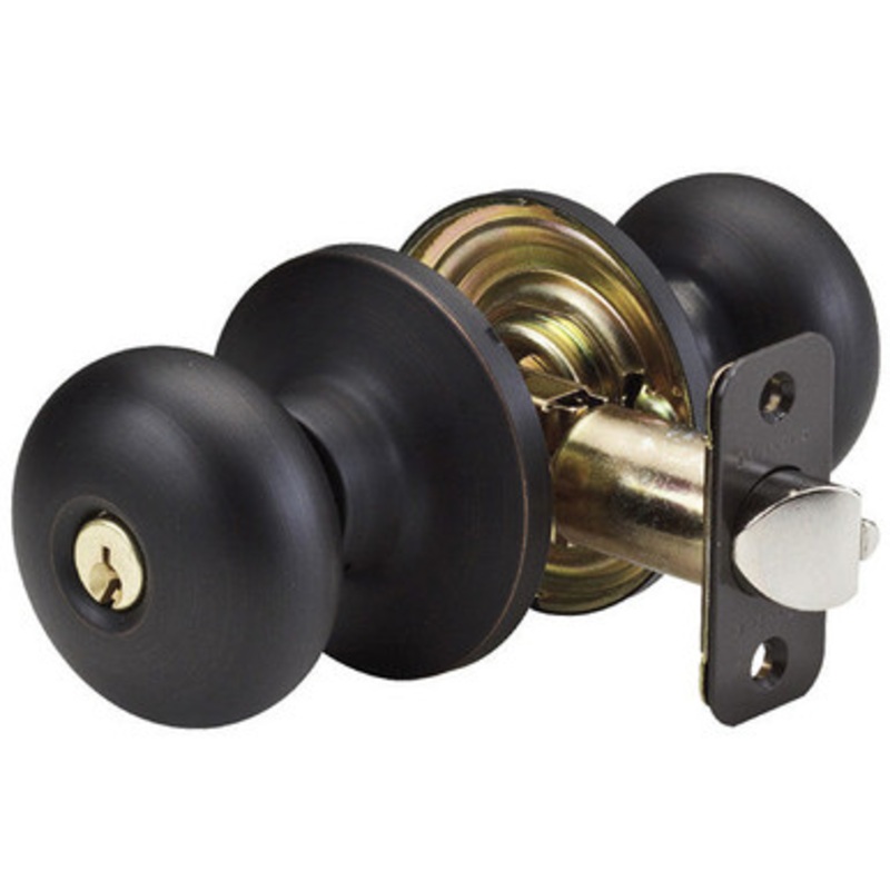 Master Lock BC0112PKA4S Biscuit Entry Door Knob SC1 – Grade 3 – Entry – Aged Bronze