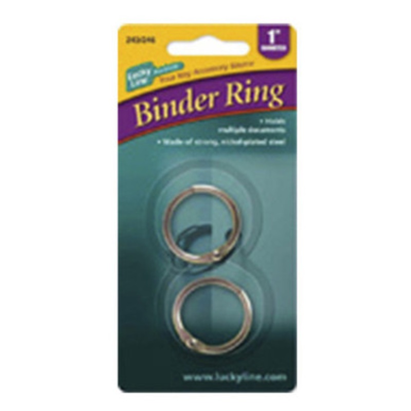 Lucky Line 1  METAL BINDER RINGS – 2 Pcs – Carded