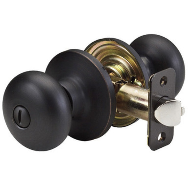 Master Lock BC0312PBOX Biscuit Privacy Door Knob – Privacy – Grade 3 – Aged Bronze
