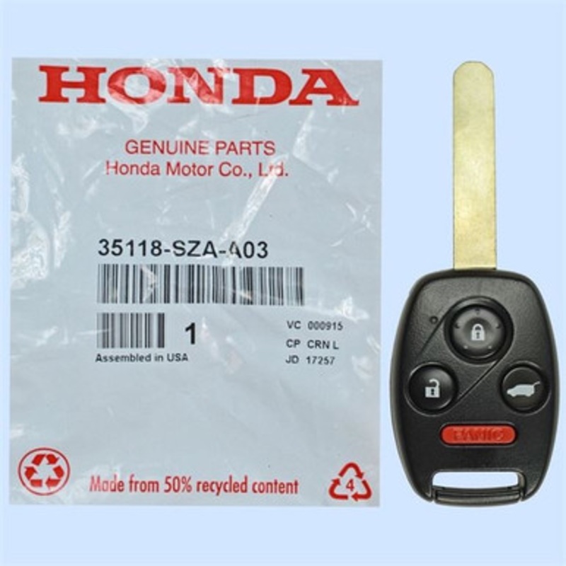 Honda 4 Button No Memory Remote Head Key KR55WK49308, 35118-SZA-A03, 315 MHz – New, OEM